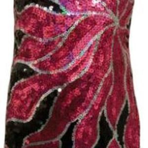 Hoogy Googy feestelijk jurkje met pailletten -zwart/roze zilver- maat 92/98 (valt als 104/110)