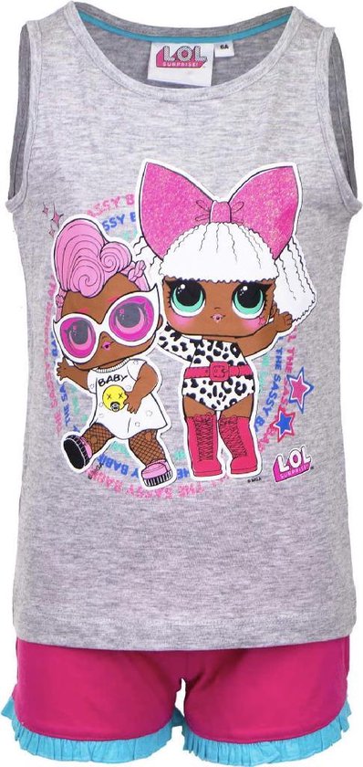 LOL Surprise pyjama / shortama - roze/grijs