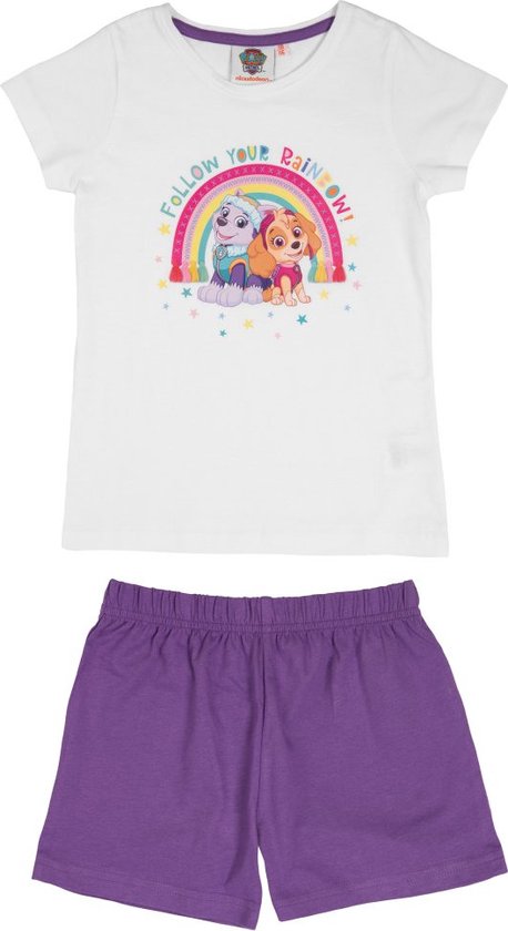 Paw Patrol Pyjama / Shortama - Wit / Paars