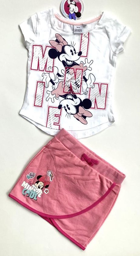Disney Minnie Mouse set - rok+t-shirt met glitterprint