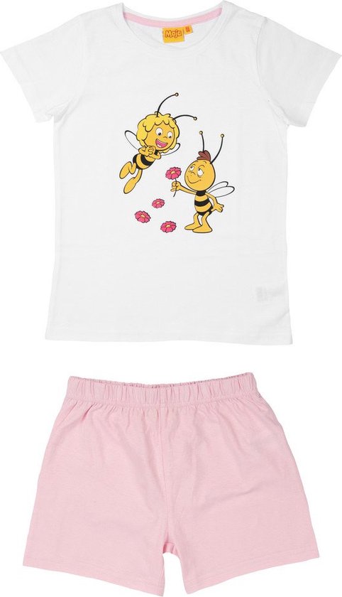Maja de Bij Pyjama / Shortama - Wit / Roze