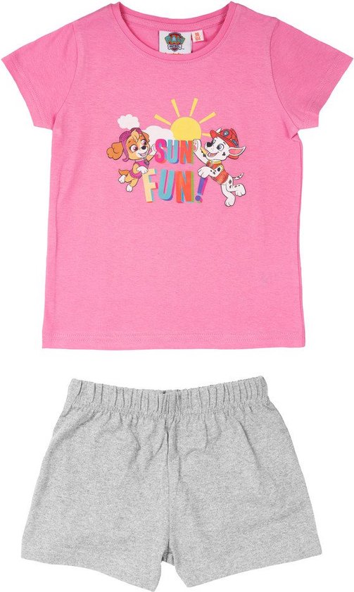 Paw Patrol Pyjama / Shortama - Roze / Grijs