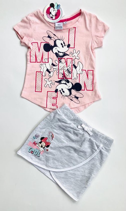 Disney Minnie Mouse set - rok+t-shirt met glitterprint