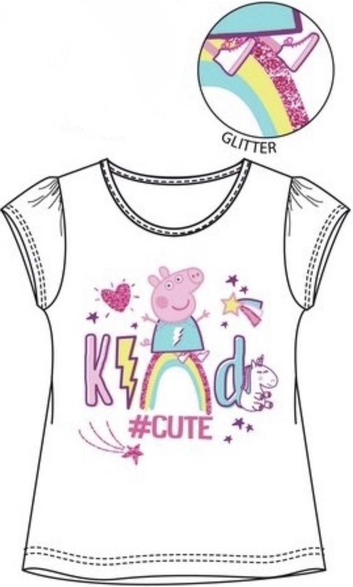 Peppa Pig shirt eenhoorn - wit