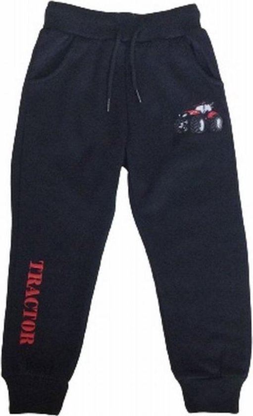 S&c Joggingbroek met geborduurde trekker / tractor - zwart/rood