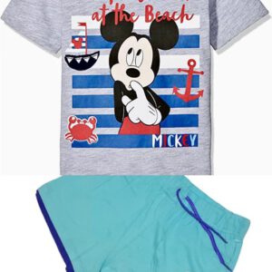 Disney Mickey Mouse set grijs/blauw maat 122/128
