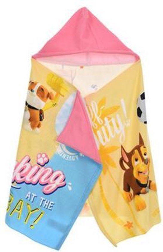 Paw Patrol badponcho badlaken strandlaken met capuchon - 130 x 60 cm