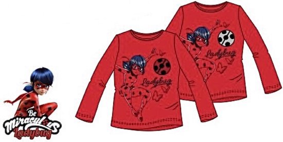 Miraculous Ladybug Shirt met Lange Mouw - Veegpailletten