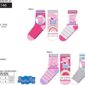 Peppa Pig sokken - set van 6 paar - maat 31/34