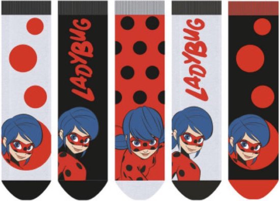 Miraculous Ladybug sokken - 5 paar - Maat 27/30
