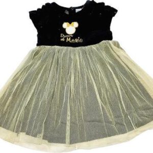 Disney Minnie Mouse jurkje velours zwart/goud maat 80(18 maanden - 80 cm)