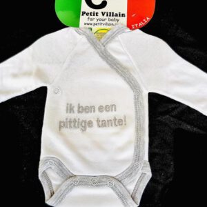 Petit Villain Baby Rompertje "ik ben een pittige tante!" - Maat 56/62