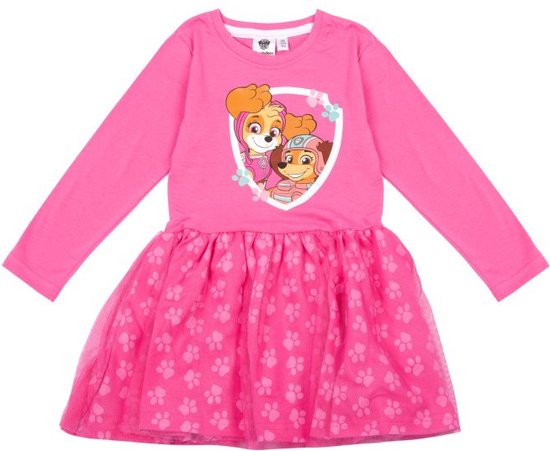 Paw Patrol Jurk - Lange Mouw -Tule