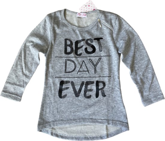 Trui / Tuniek 'Best Day Ever" - Grijs