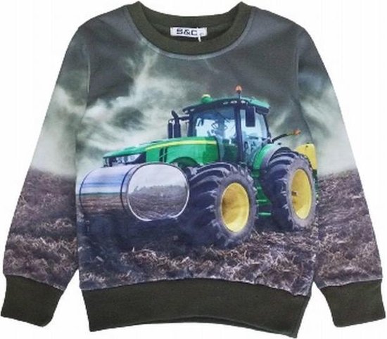 S&c Sweater met trekker / tractor - John Deere