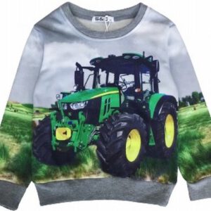 Tractor Sweater met trekker/ tractor - Grijs