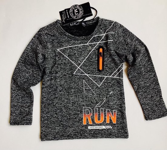 S&C dik shirt met lange mouw - antraciet/oranje