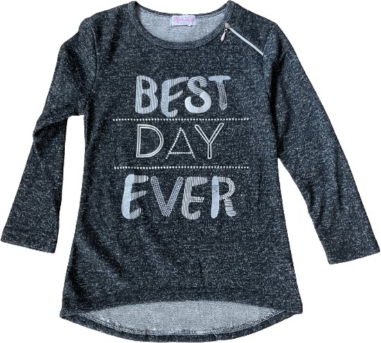 Trui / Tuniek 'Best Day Ever" - Antraciet