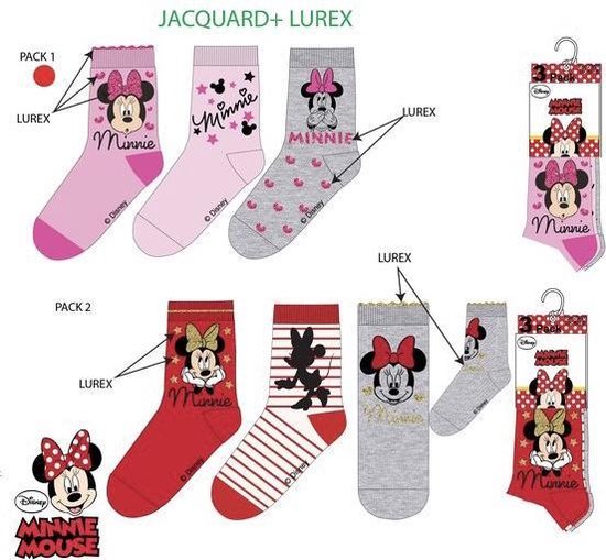 Disney Minnie Mouse sokken - 6 paar