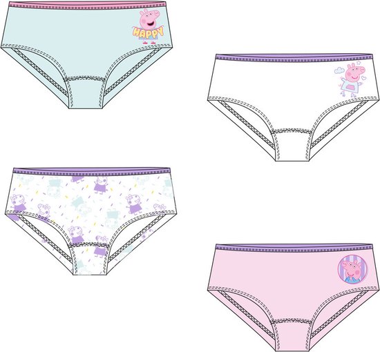 Peppa Pig onderbroekjes - set van 4 stuks