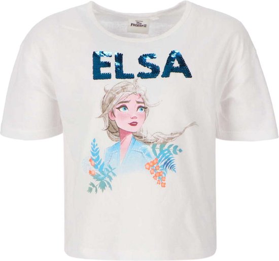 Frozen elsa wit t-shirt met omkeerbare pailletten