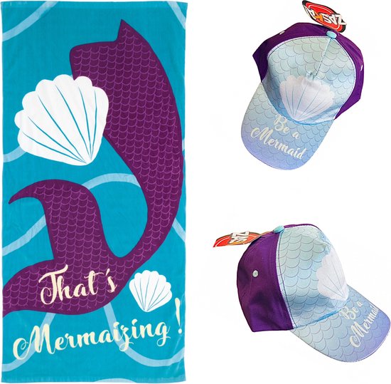 ZASKA! Set - Strandlaken + Cap - 160x80 cm