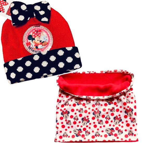 Minnie Mouse set / winterset - Muts + Colsjaal/Nekwarmer
