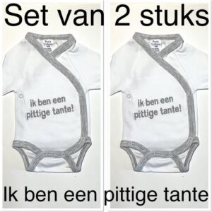 Petit Villain Baby Rompertje - Pittige Tante - Set van 2 - Maat 56/62