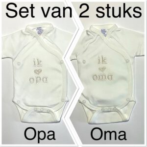 Petit Villain Unisex Baby Rompertje - Opa / Oma - Maat 50