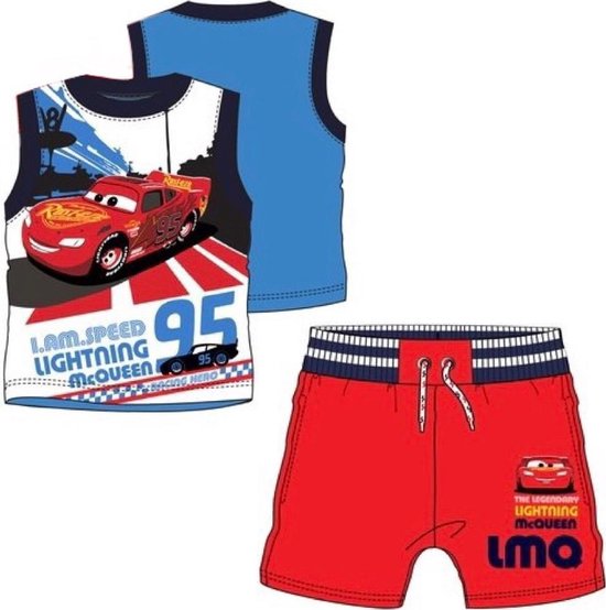 Disney Cars set - short + shirt -rood/blauw