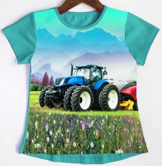 T-shirt met tractor - meisjes