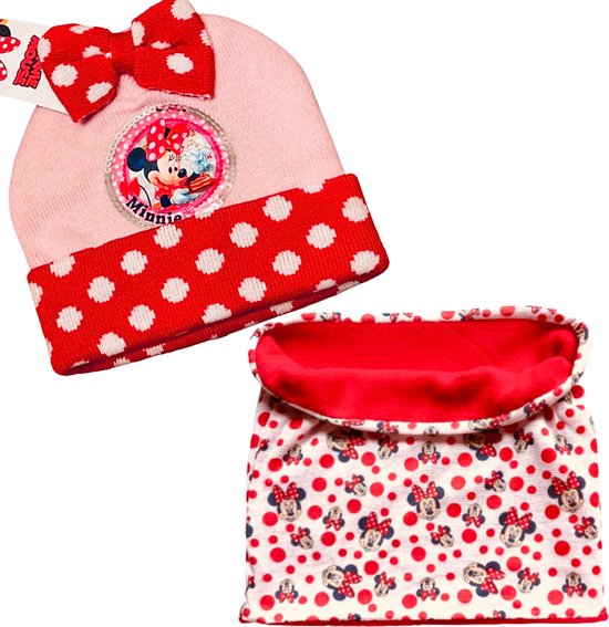 Minnie Mouse set / winterset - Muts + Colsjaal/Nekwarmer