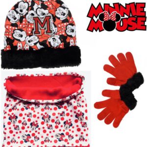 Minnie Mouse set / winterset - Muts + Handschoenen + Nekwarmer