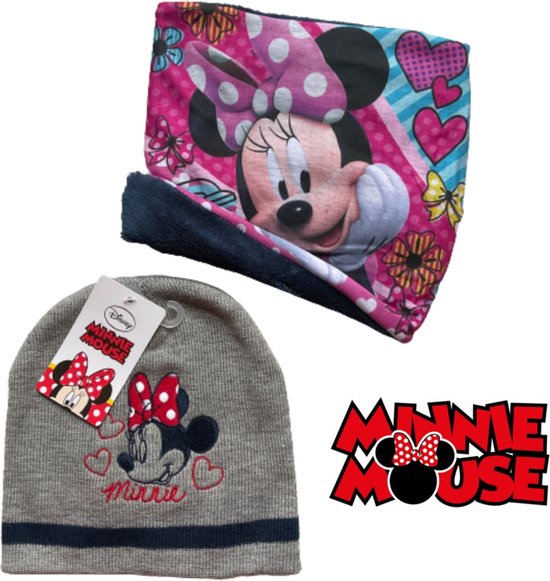 Minnie Mouse set / winterset - Muts + Colsjaal/Nekwarmer