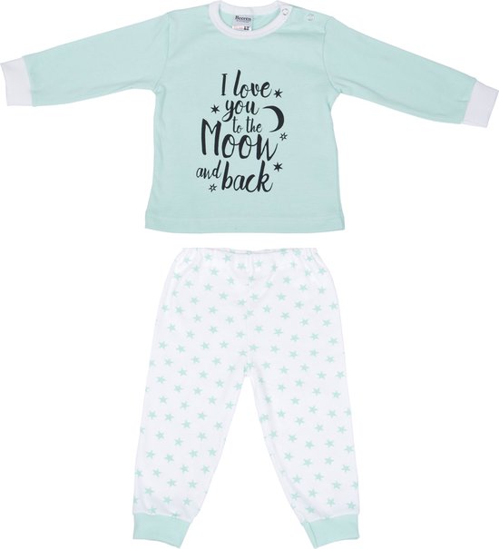 Baby pyjama Beeren "To the Moon" Mint maat 98/104