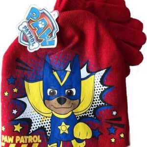 Paw Patrol Muts en Handschoenen set | Rood | Paw Patrol Chase Superpup | Maat 52