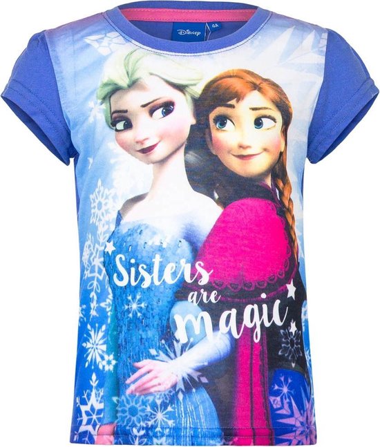 Frozen t-shirt Anna en Elsa – blauw