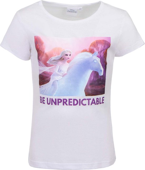 Frozen Elsa wit t-shirt "Be Unpredictable"