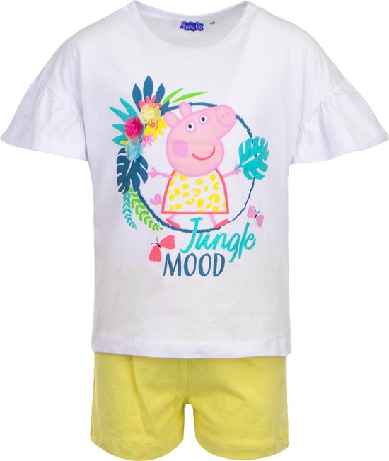 Peppa Pig Pyjama / Shortama - Wit/Geel