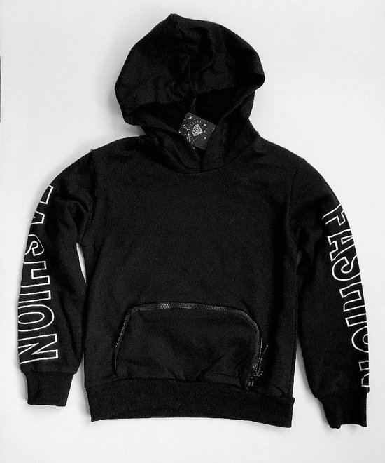S&c dunne sweater - zak met rits - zwart - Maat 110