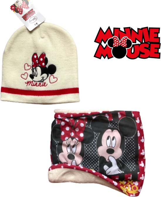 Minnie Mouse set / winterset - Muts + Colsjaal/Nekwarmer