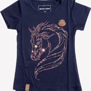 T-shirt met paard - multicolor strass