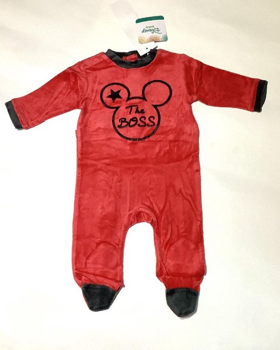 Mickey Mouse velours boxpak rood 'The Boss'