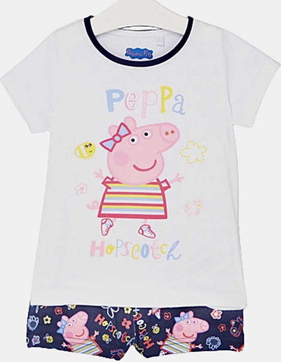 Peppa Pig Set / Shortama - Navy/Wit