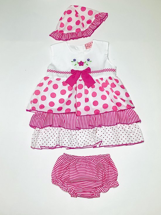 Sweet Elegance babyset 3-delig - roze stip