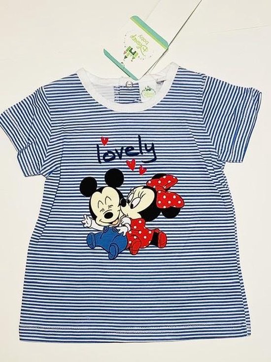 Disney Minnie Mouse t-shirt - blauw gestreept