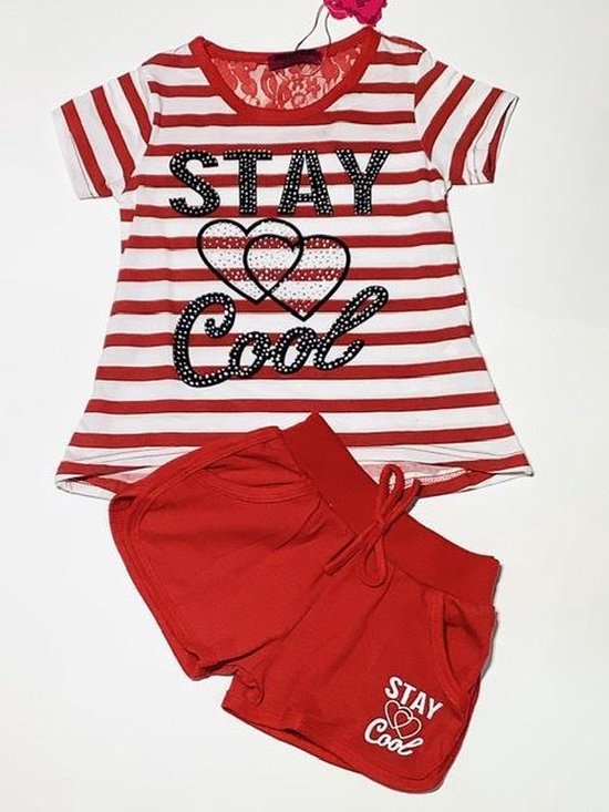 Hello Girl set 'stay cool' maat 140