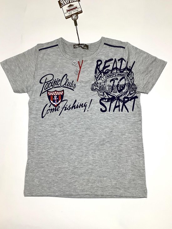 S&C T-shirt - grijs /blauw