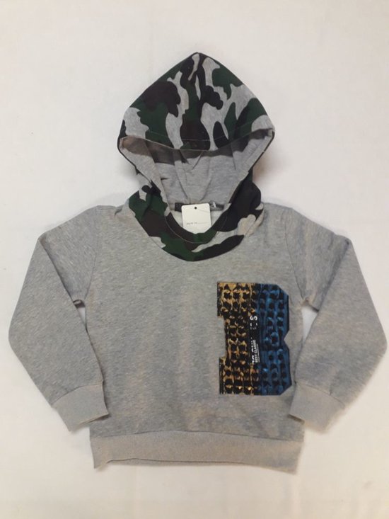 Sweater - Capuchon met camouflageprint
