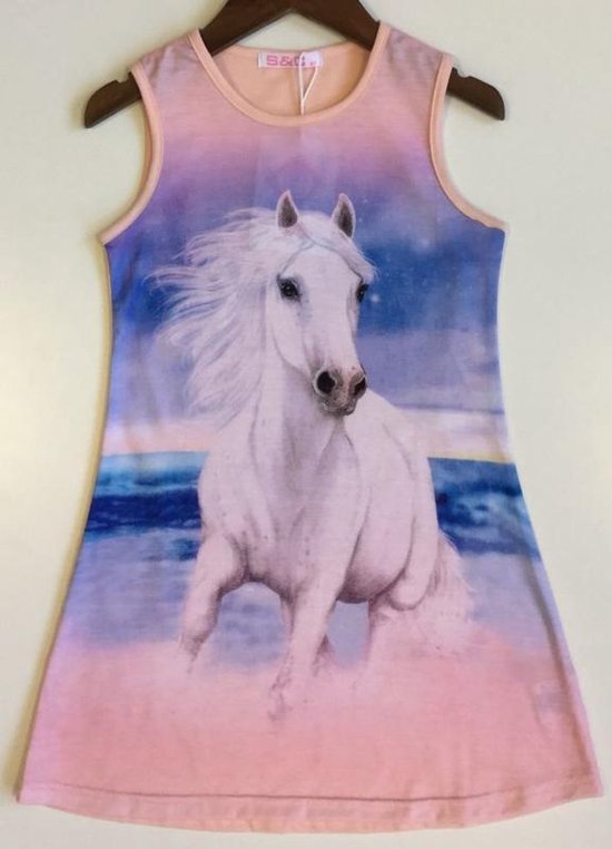 S&C jurk met paard - roze